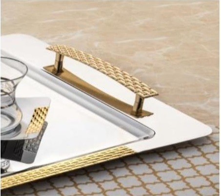 Nehir tray set sirma gold+sand plast 2 pieces