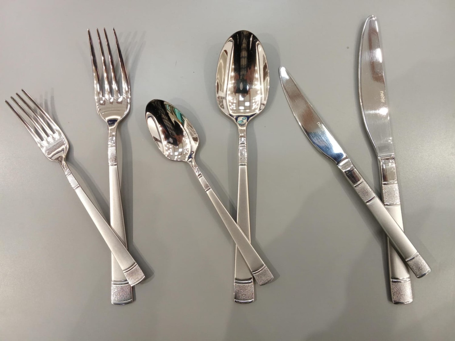 Nehir Spoon Set 89 Pieces dila Sand Blast