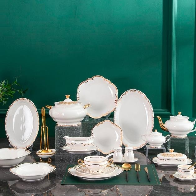 Royal sofra set gold 80 pieces white or off white