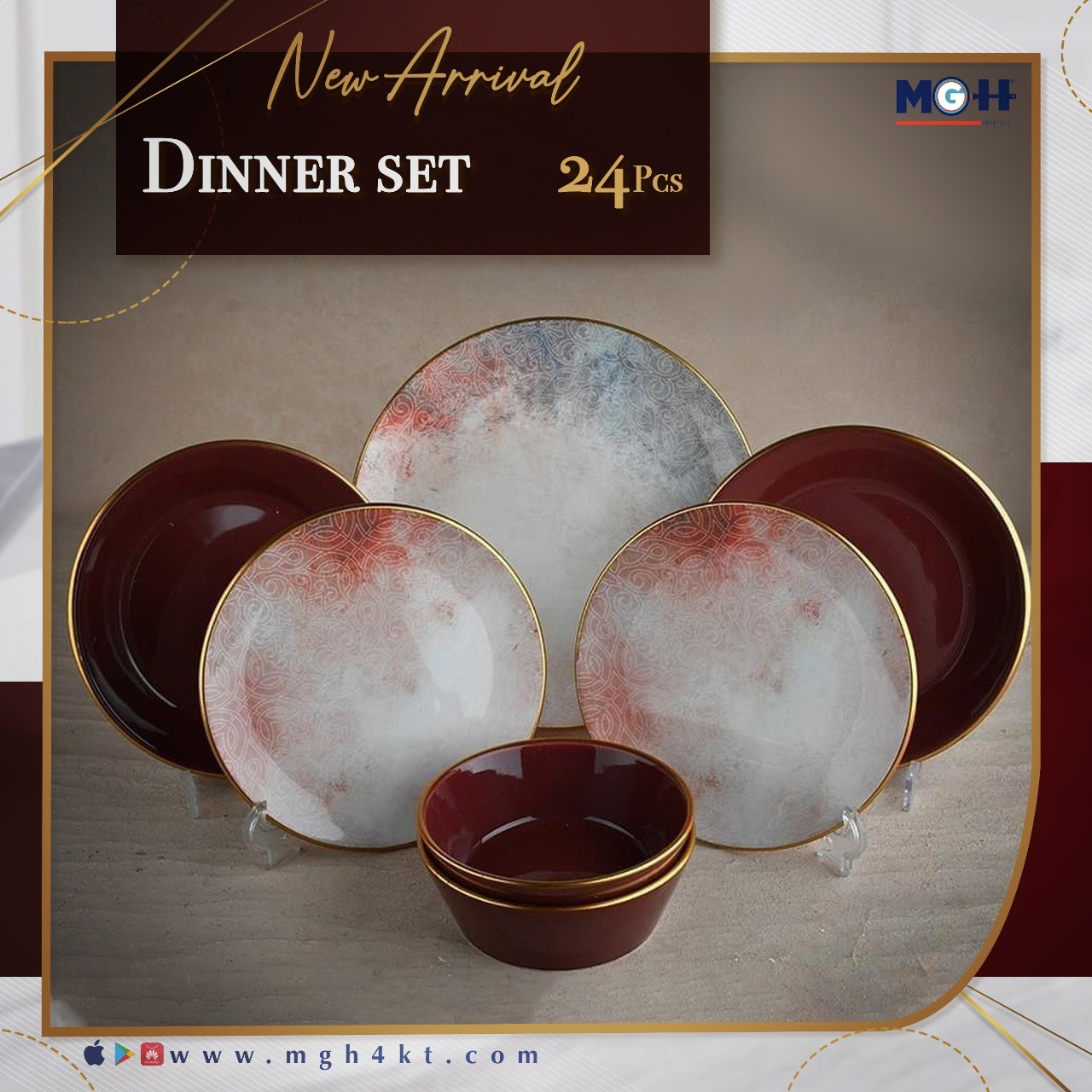 24 pcs shop dinner set