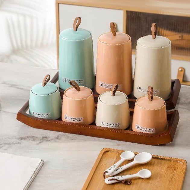 colored spices set 7 pieces