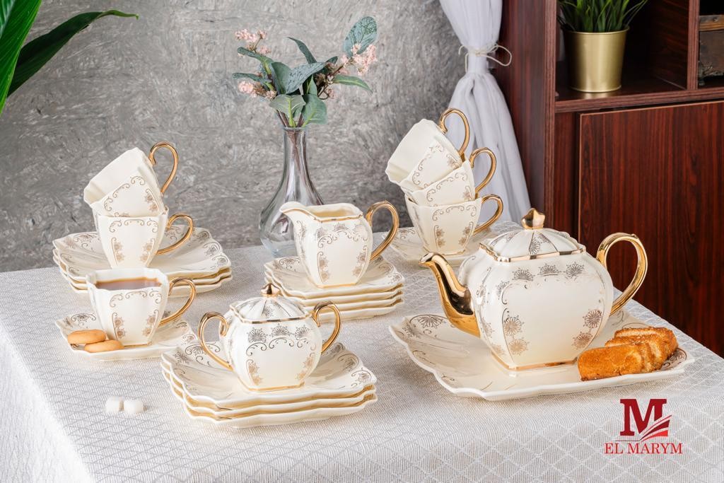 Tea and cake set square 24 pieces