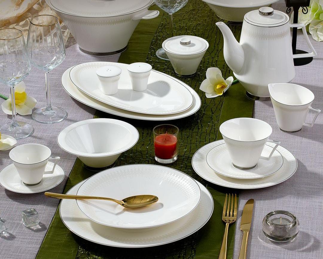 Sofra set 60 pieces platinum