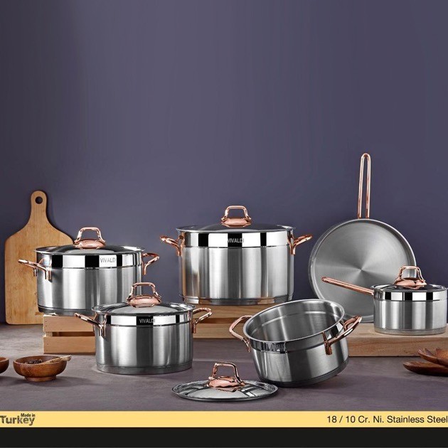 Korkmaz Alfa Stainless Steel Cookware Set 6-Pieces, A1998 - Chef Brand