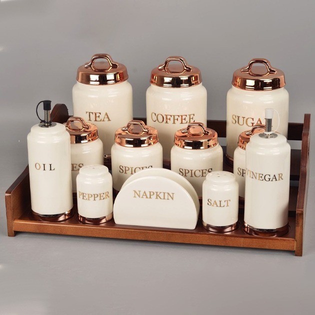 Spices set 11 pieces + wooden stands