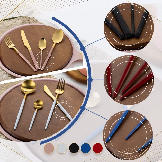 Spoon Set 24 pieces -colors with gold