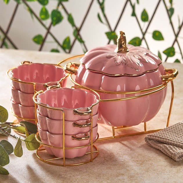 Soup Set 7 Pieces  pink